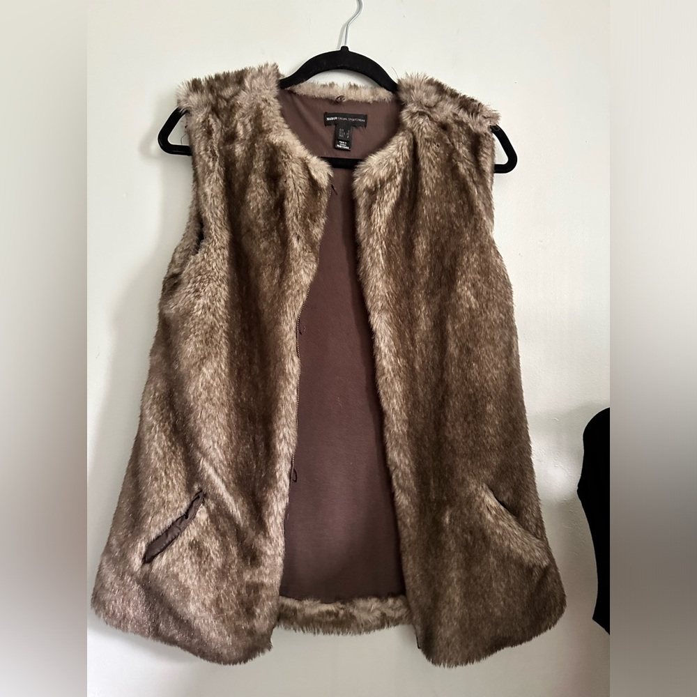 Vintage Mango Faux Fur Vest